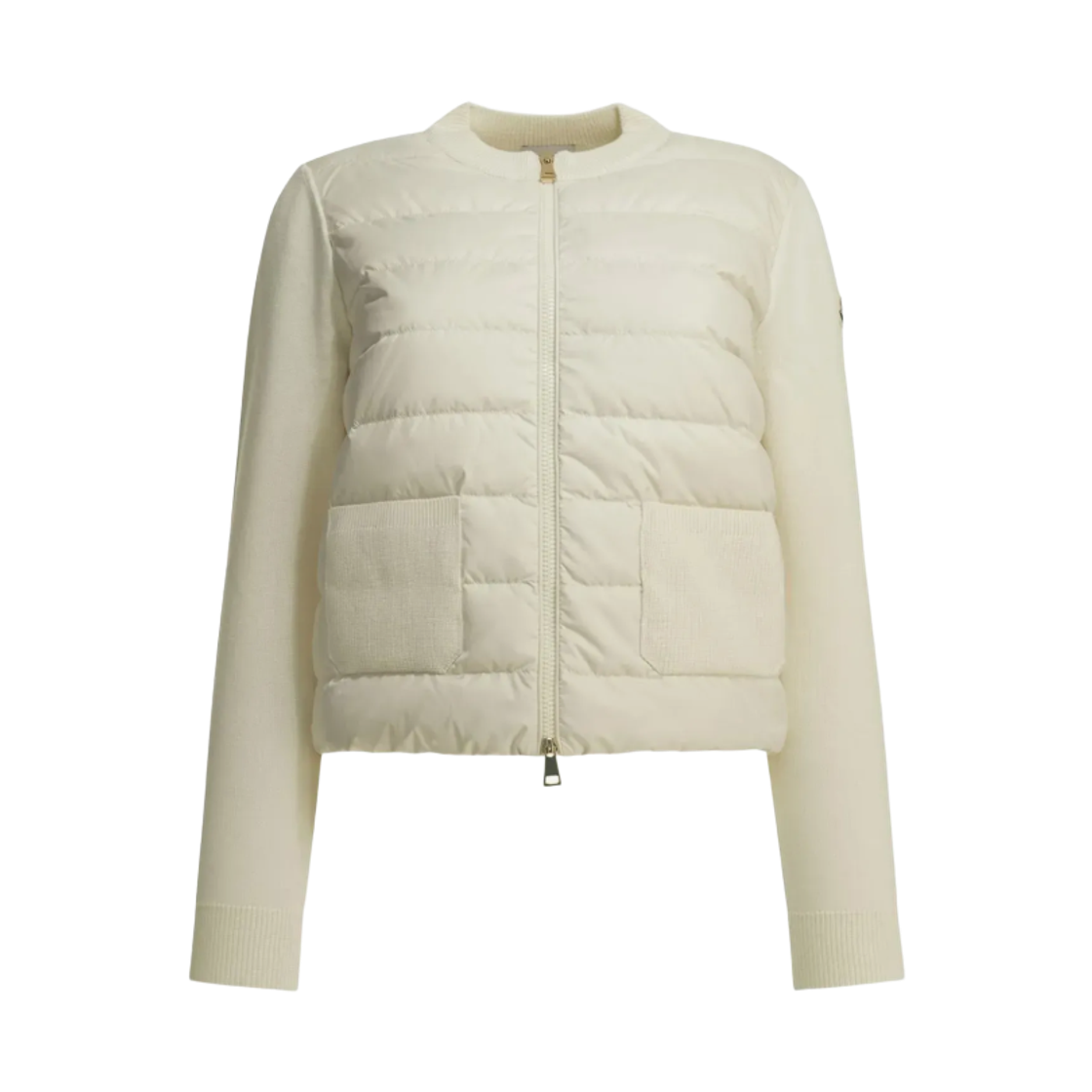 L2-093-9B00040-M1131-030 (W) Moncler Wool Padded Zip Up Cardigan White -  26FW