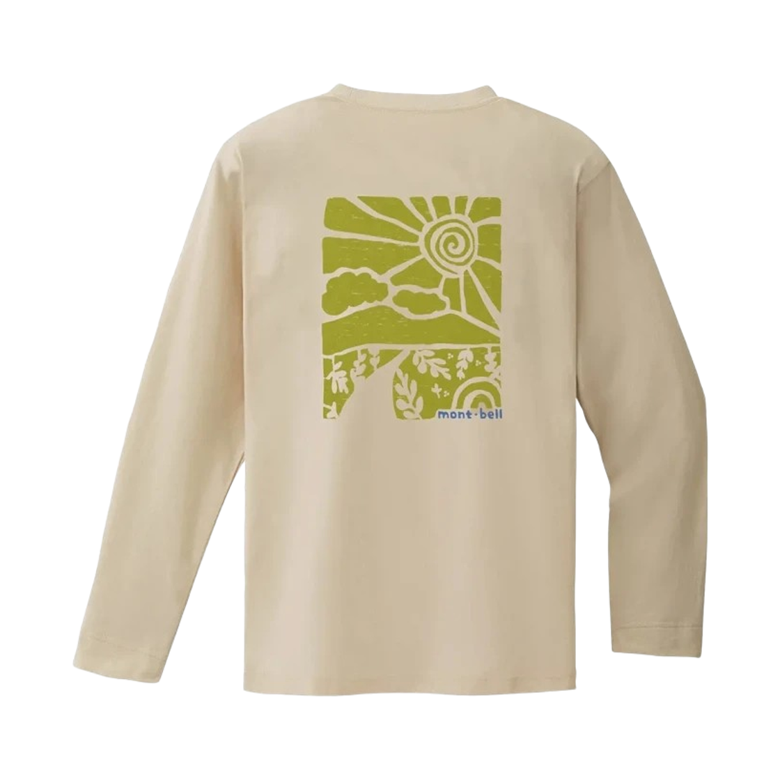 2104824 Montbell Pear Skin Cotton Road to the Mountains Long Sleeve T-Shirt Ivory