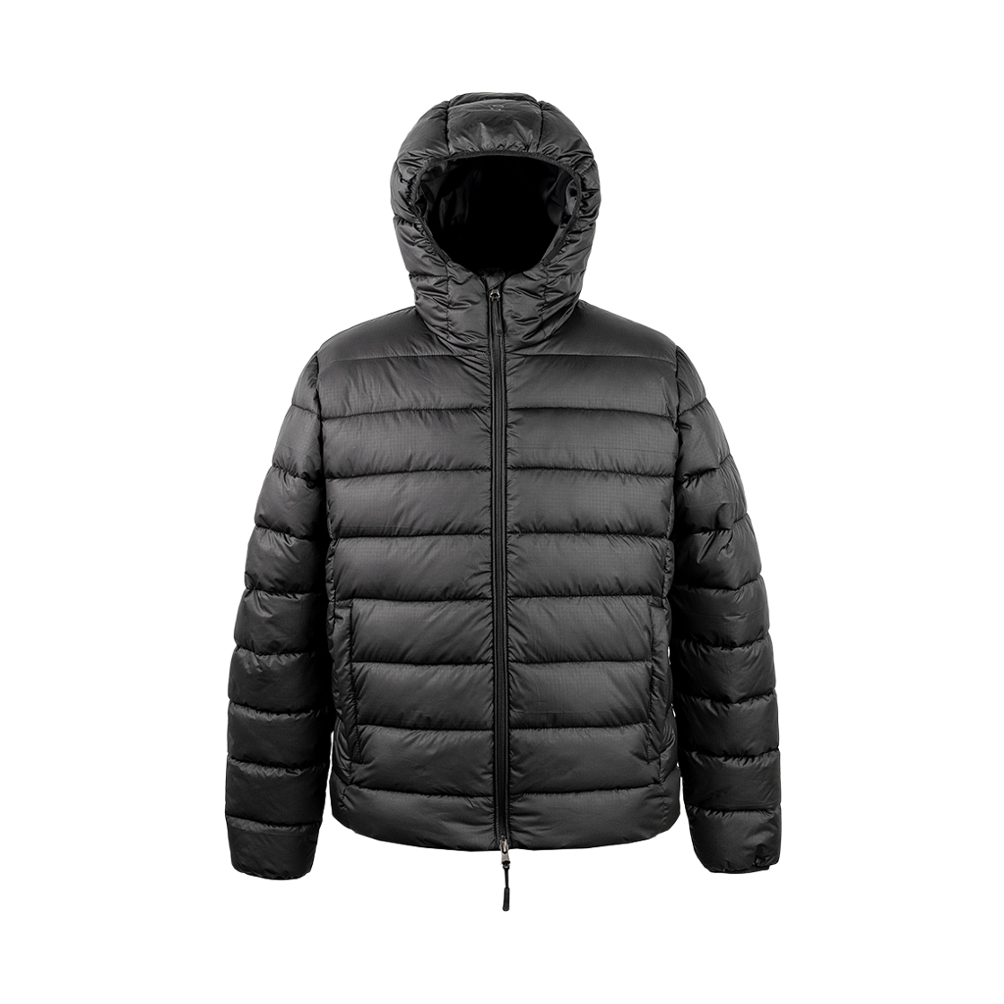 Clothes52 NUART STUDIO Solid Hooded Light Puffer Jacket Black