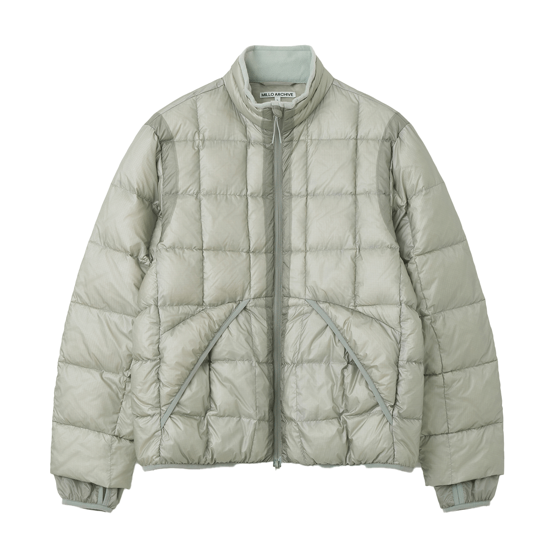 ML901SGR Millo Archive Grid Cell Duck Down Puffer Jacket Sage Green