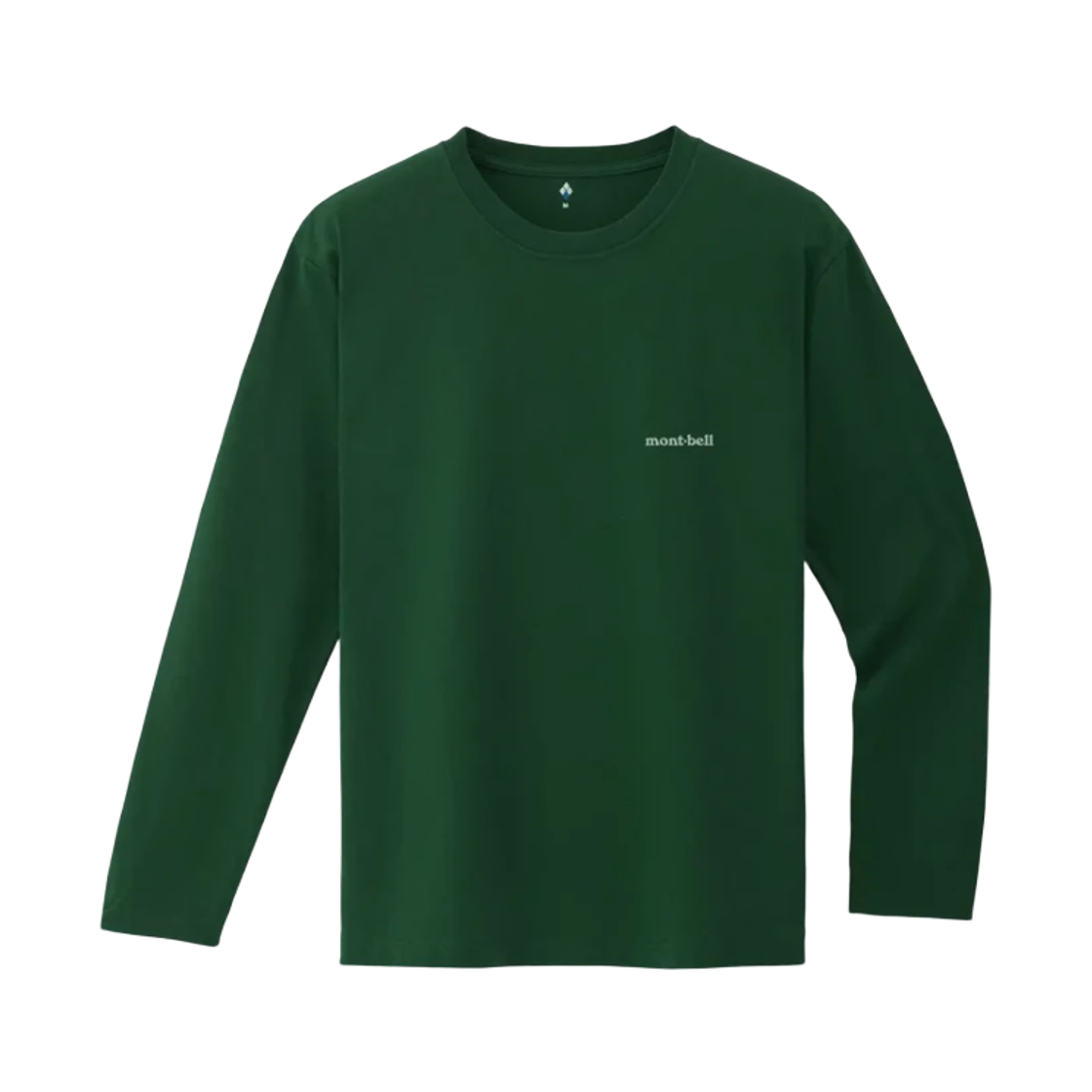 2104794 Montbell Pear Skin Cotton Long Sleeve T-Shirt Dark Green