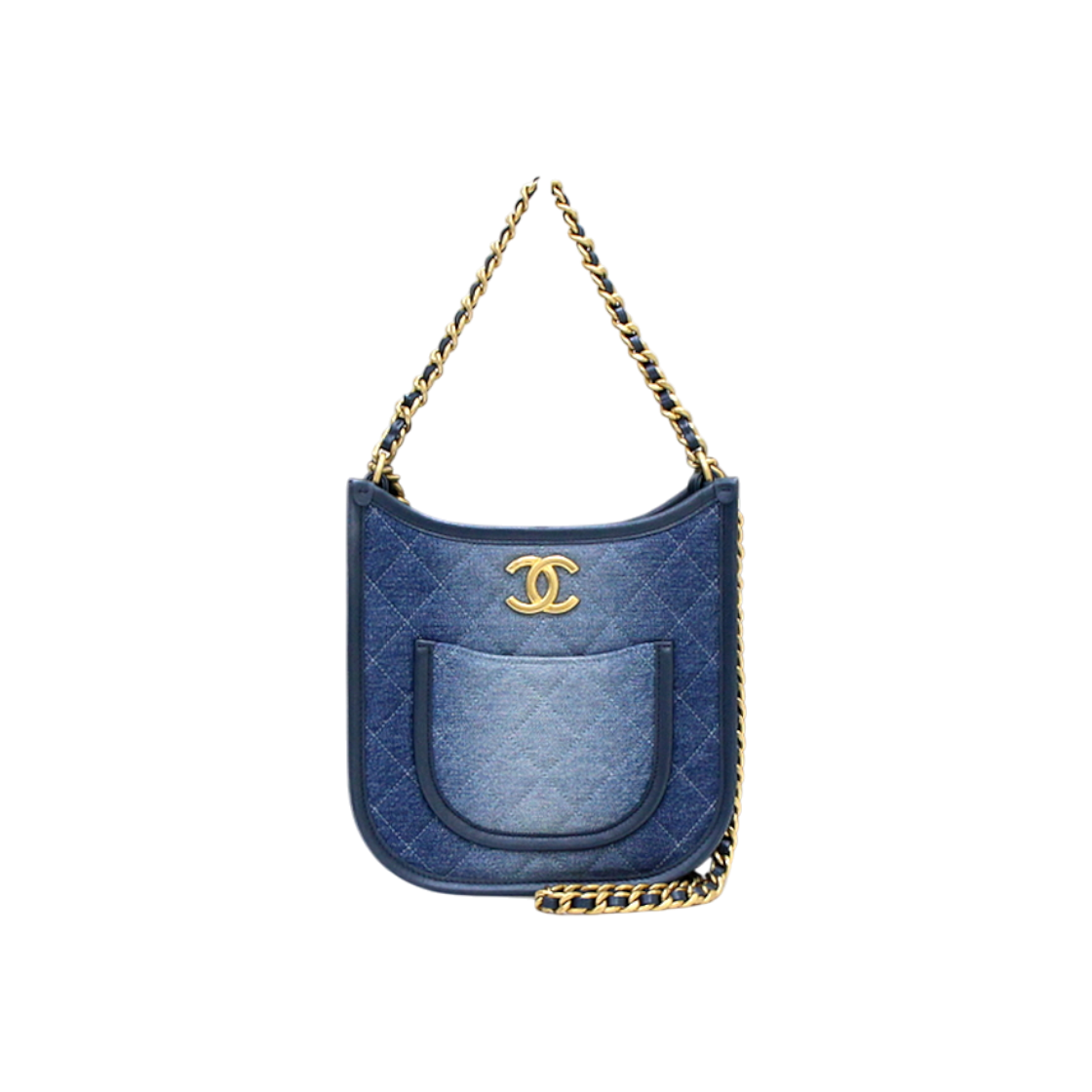 ITCA6EMGWWWK Chanel Shabline Denim Hobo Bag