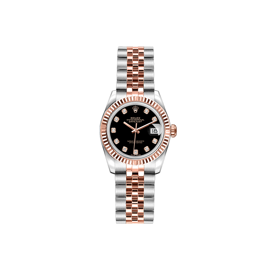 IT6Q6HOFPPPF Rolex Datejust Black 10P Jubilee