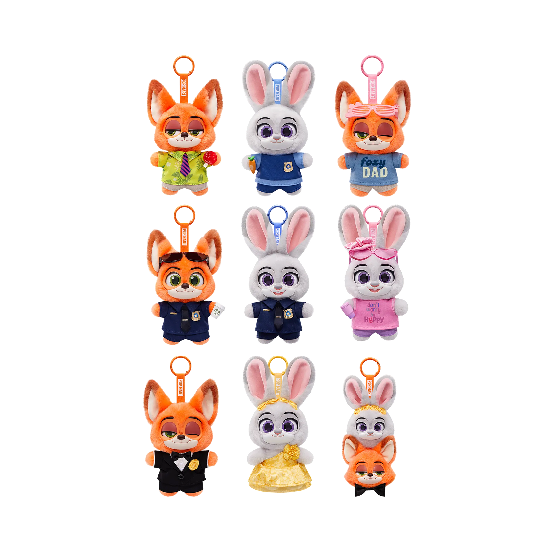 팝마트 주토피아 환상의 콤비 시리즈 인형 키링 미개봉 랜덤박스 (8개입)(Pop Mart Zootopia Ace Duo Series Plush Pendant Sealed Case (8 Blind Boxes)) - 2