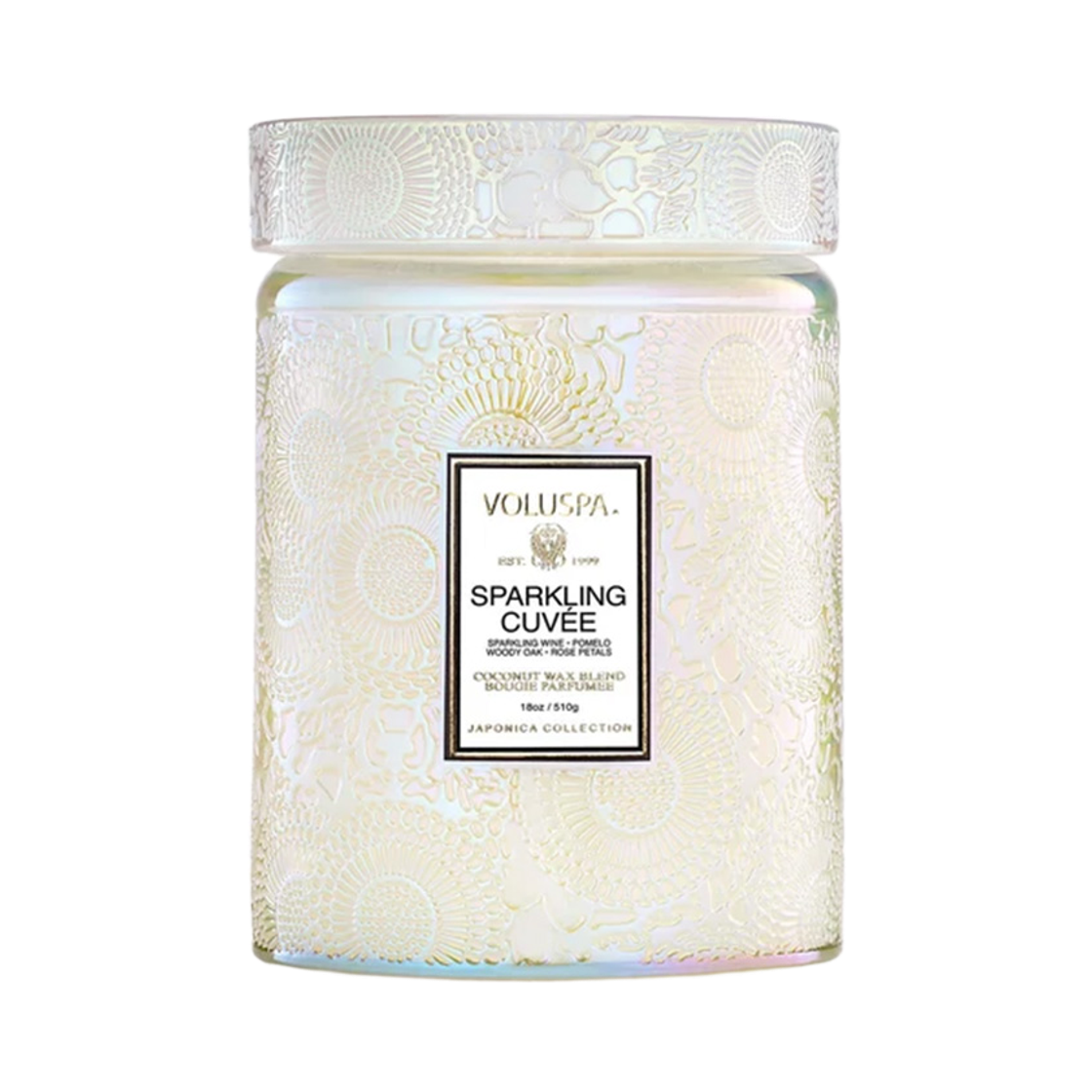 볼루스파스파클링 큐베 L글라스 18oz(VOLUSPA Sparkling Cuvée L Glass Candle 18oz)