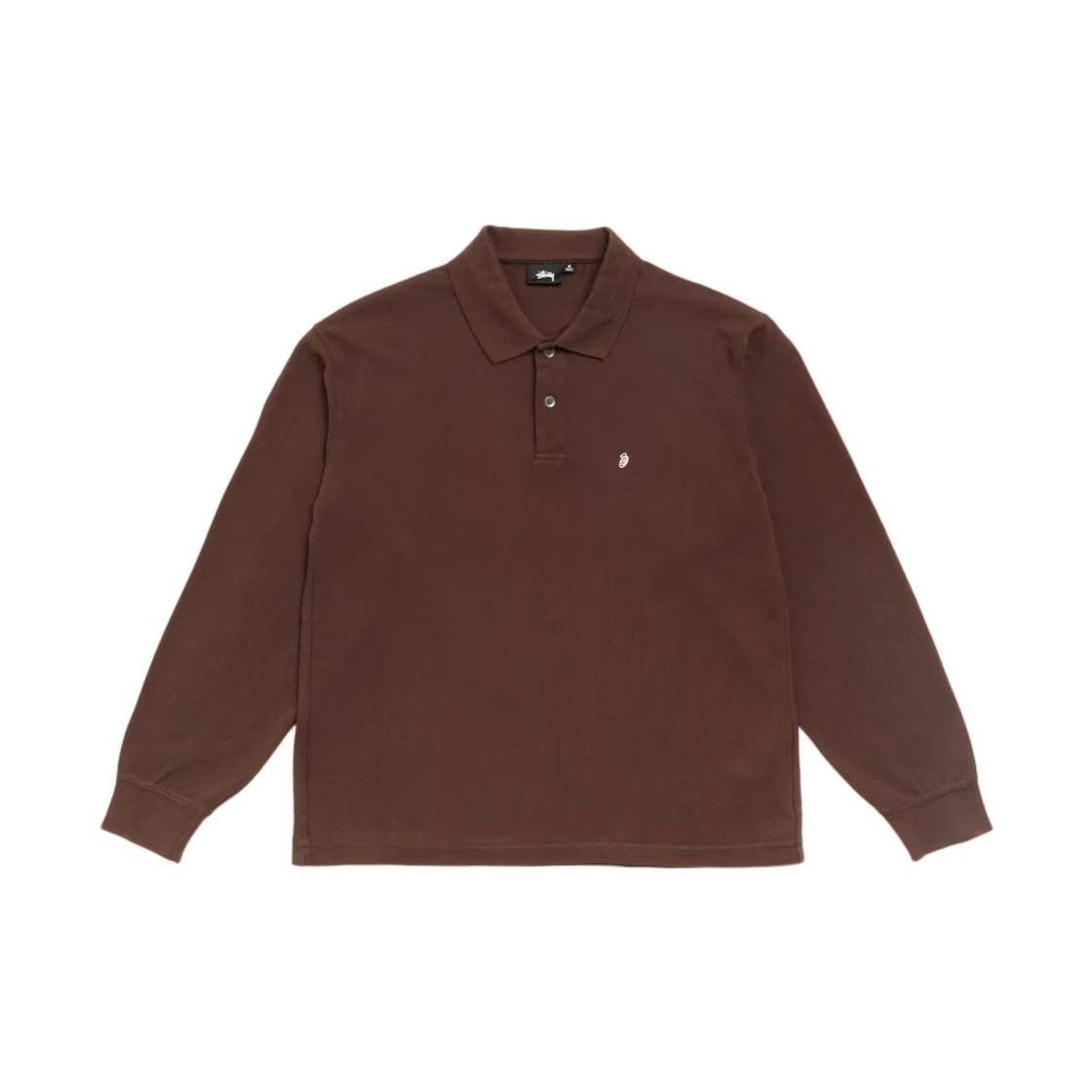 1140411 Stussy Classic Pique LS Polo Brown