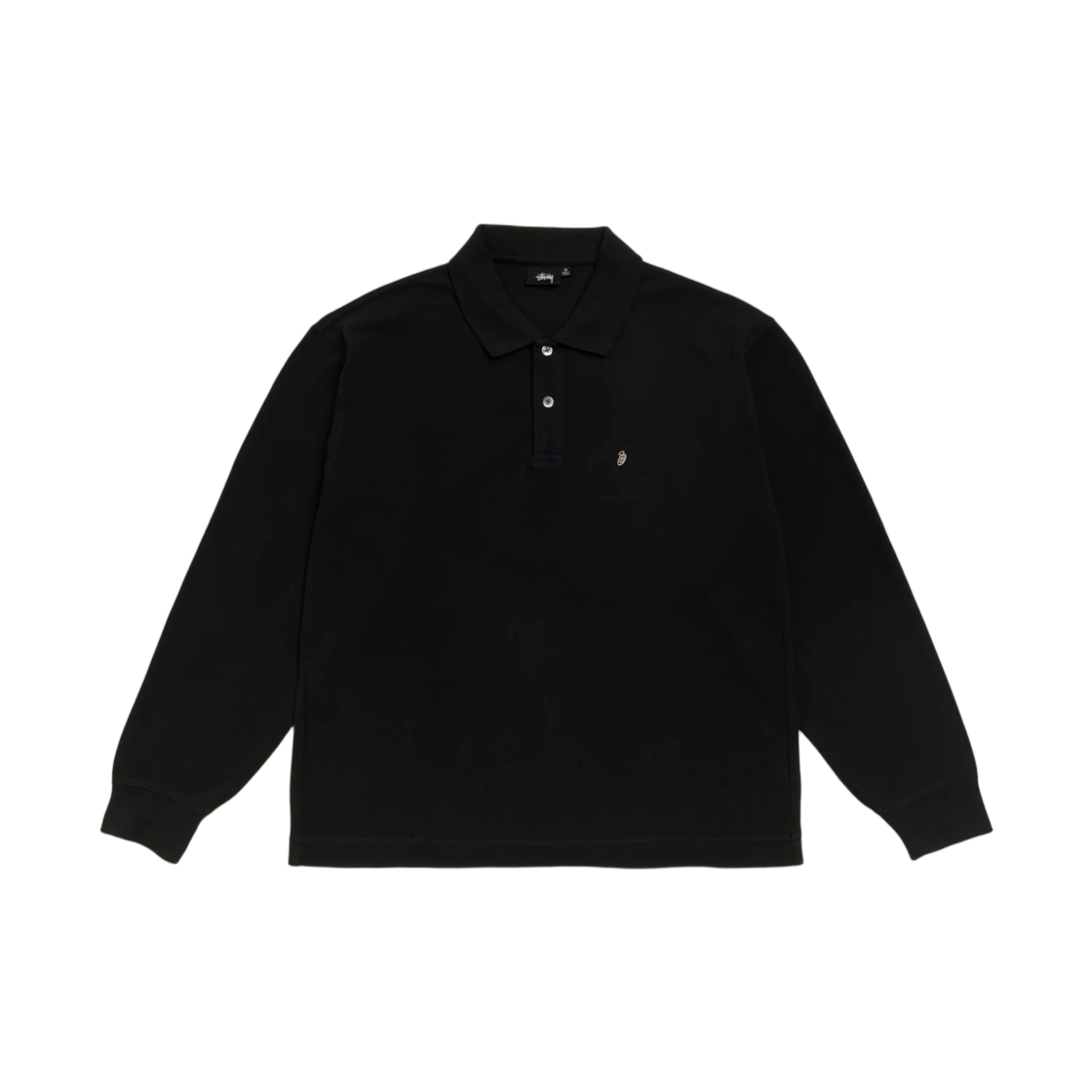 1140411 Stussy Classic Pique LS Polo Black