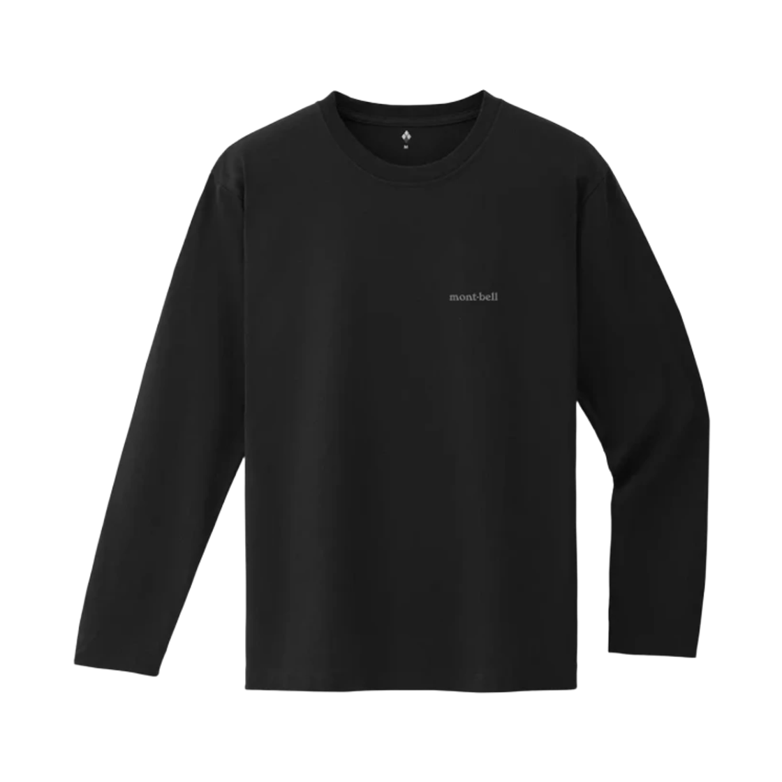 2104794 Montbell Pear Skin Cotton Long Sleeve T-Shirt Black