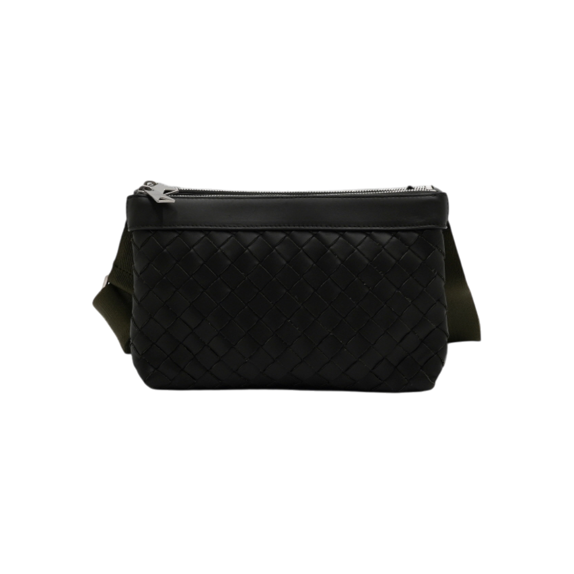 ITVWCOFW84VM Bottega Veneta Dark Green Intrecciato Duo Messenger Bag