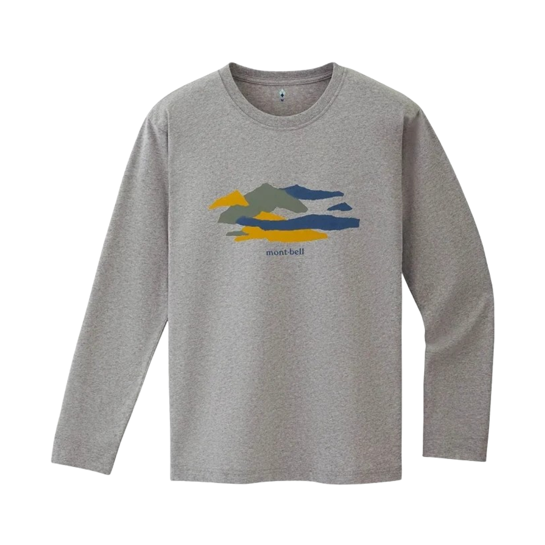 2104826 Montbell Pear Skin Cotton Mountains Long Sleeve T-Shirt Light Gray