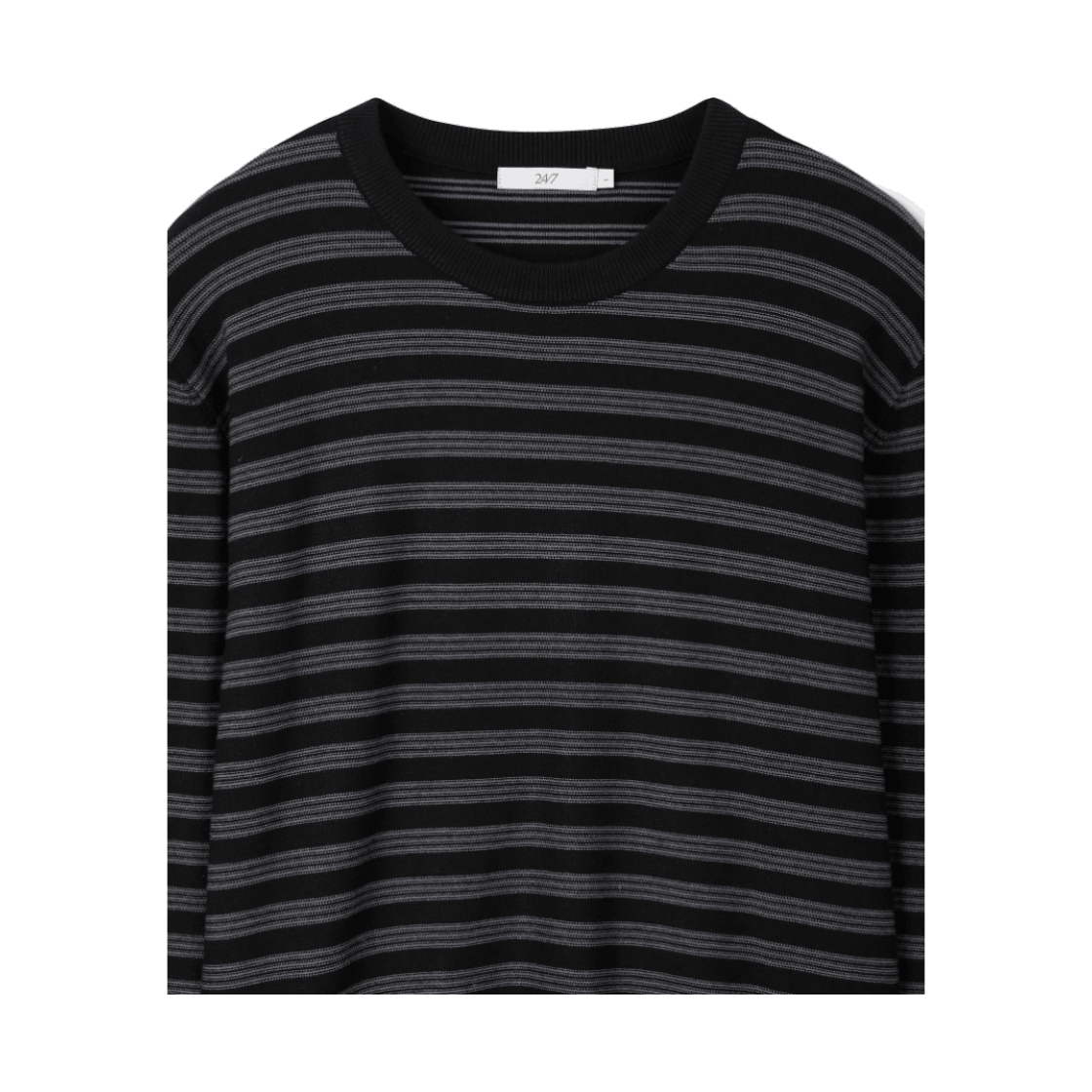24/7 시리즈 멀티 스트라이프 니트 스웨터 블랙(24/7 series Multi Stripe Knit Sweater Black) - 3