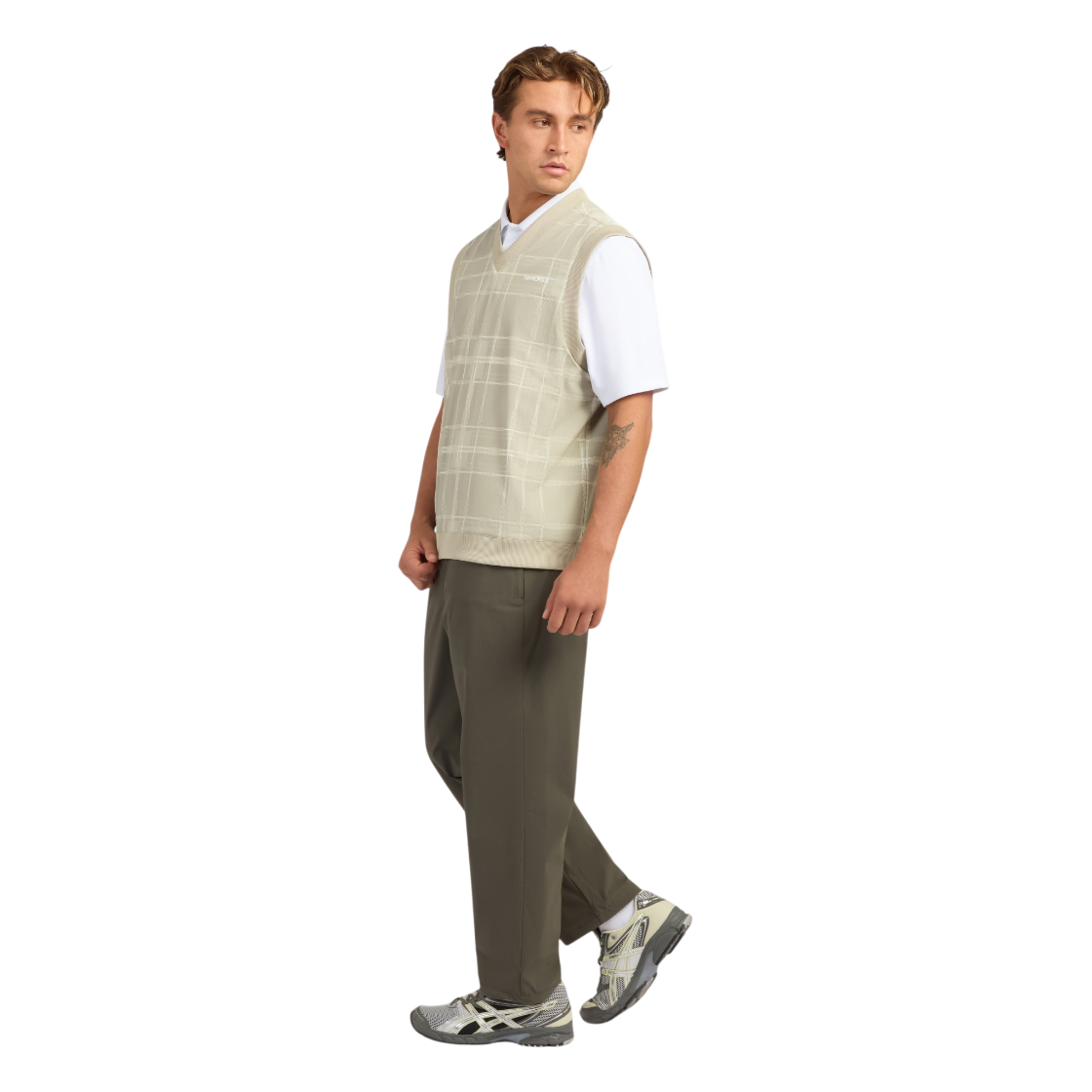 매너스 골프 리버서블 브이넥 베스트 샌드(Manors Golf Reversible V Neck Vest Sand) - 2