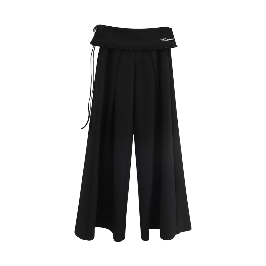 VV53PT05BK VIVACIOUS Ruffle Wrap Pants Black