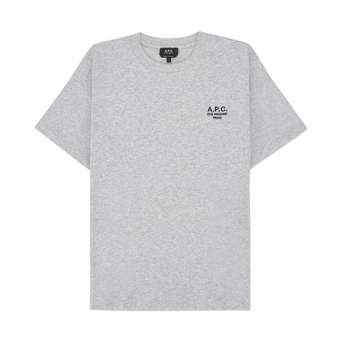 COHBU-M26388-TPN A.P.C. Standard Rue Madame T-Shirt Heather Grey Black