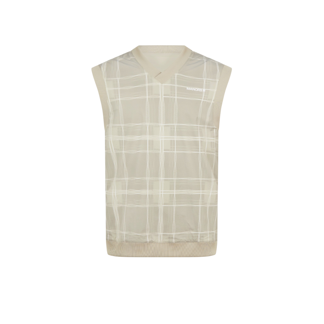 MG16111003 Manors Golf Reversible V Neck Vest Sand