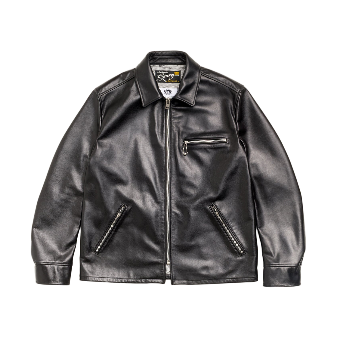 WRJ903100 Junya Watanabe x Stussy Leather Jacket Black
