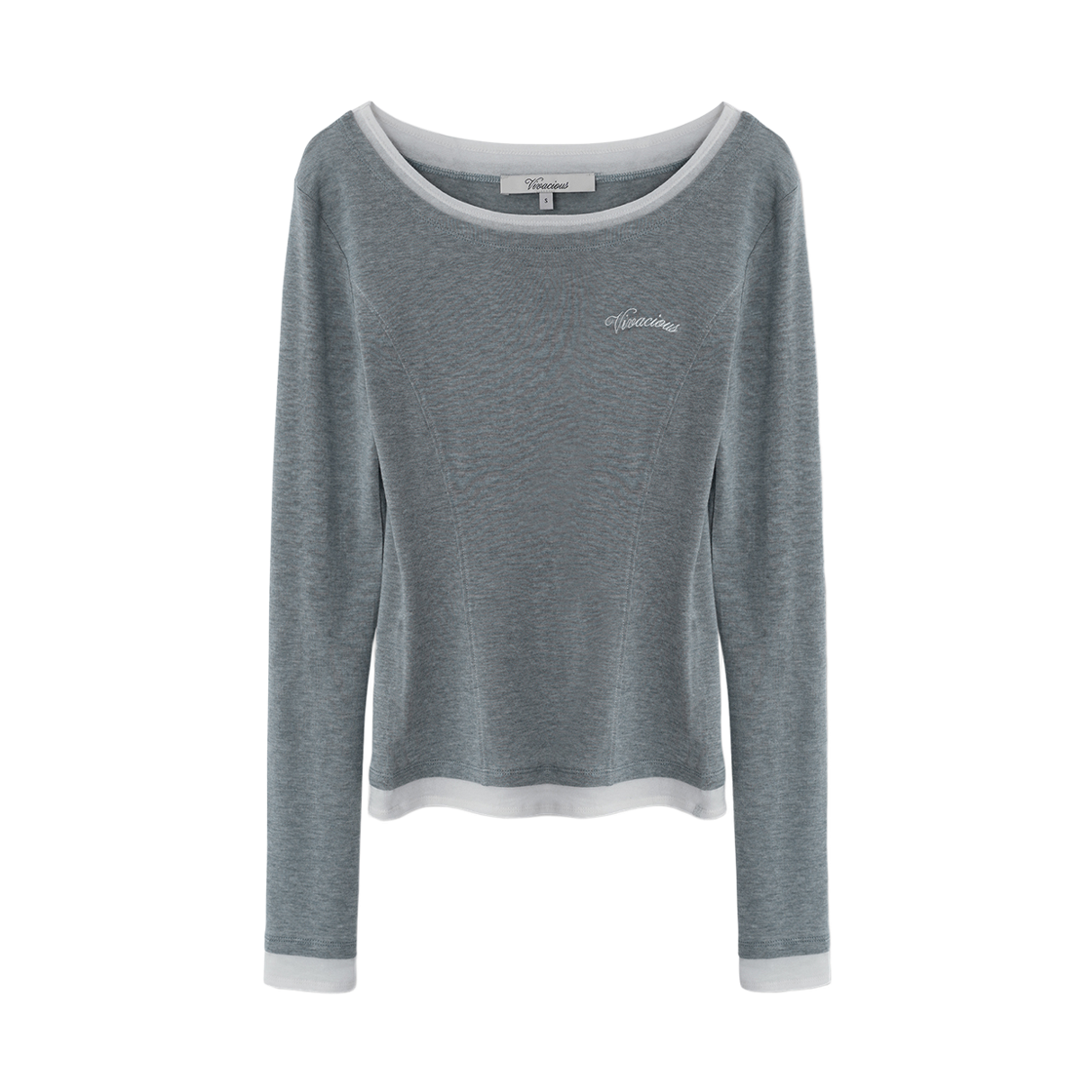 VV63TS01GR VIVACIOUS Hine Layered Wool Long Sleeve Grey