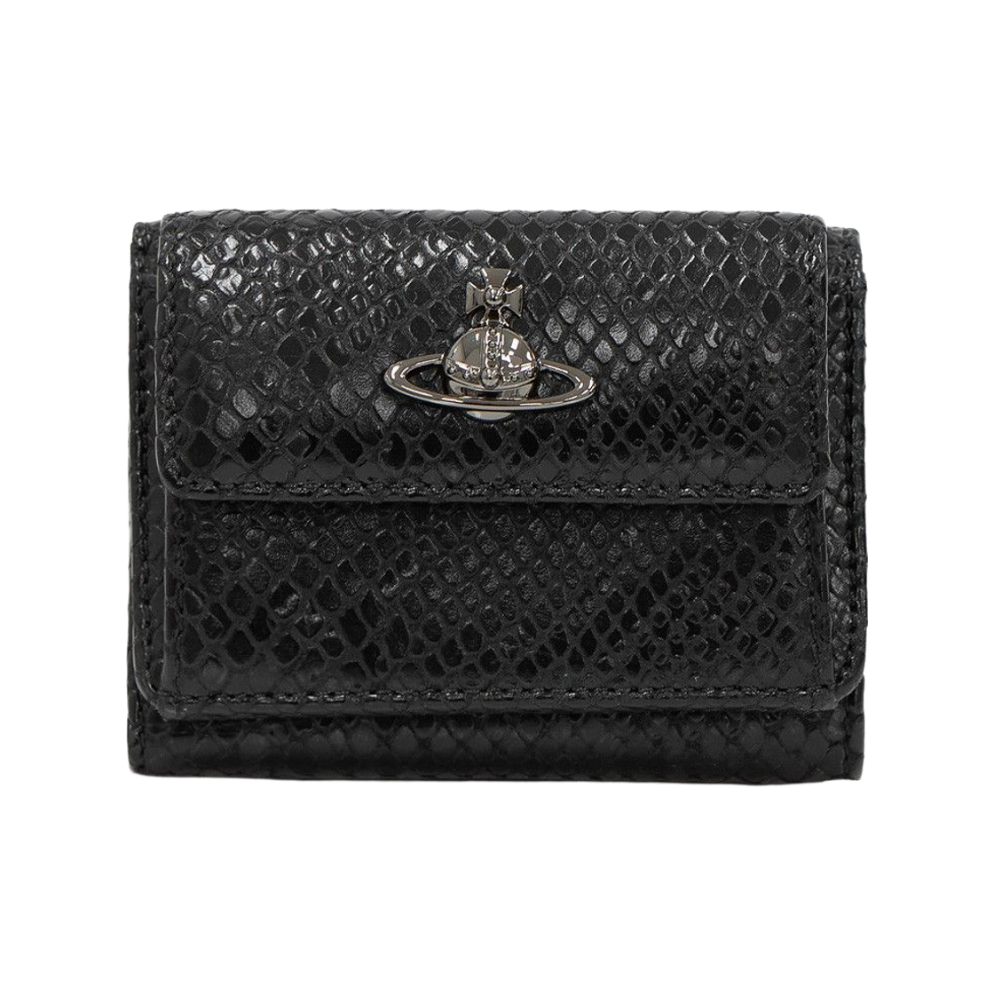 5115002TW-L00D7-N204 Vivienne Westwood Orb Python Wallet Black
