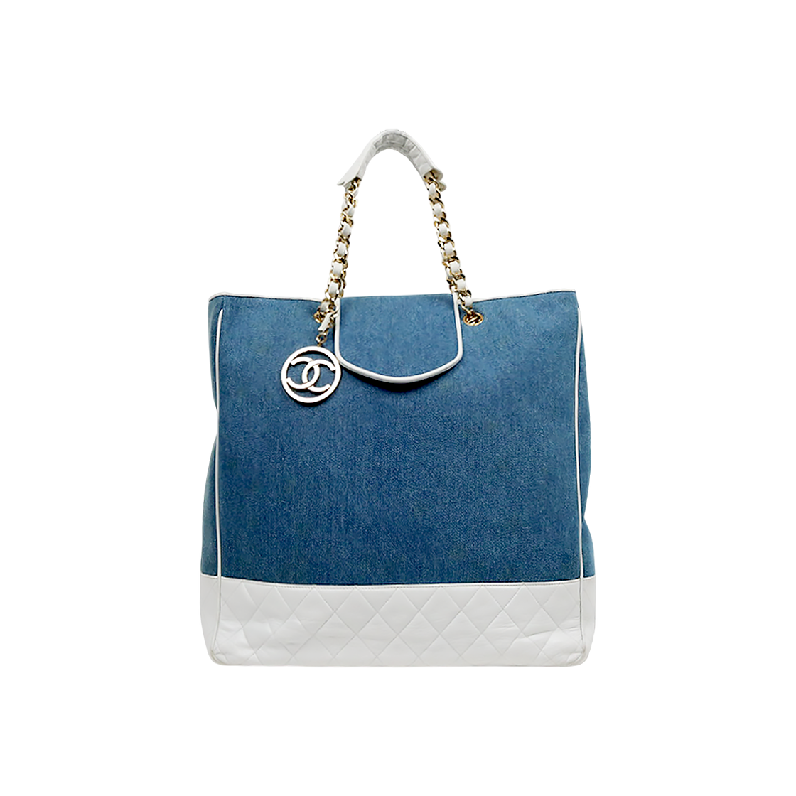 IT5PW46VGGUL Chanel Two Tone Denim Chain Shoulder Bag