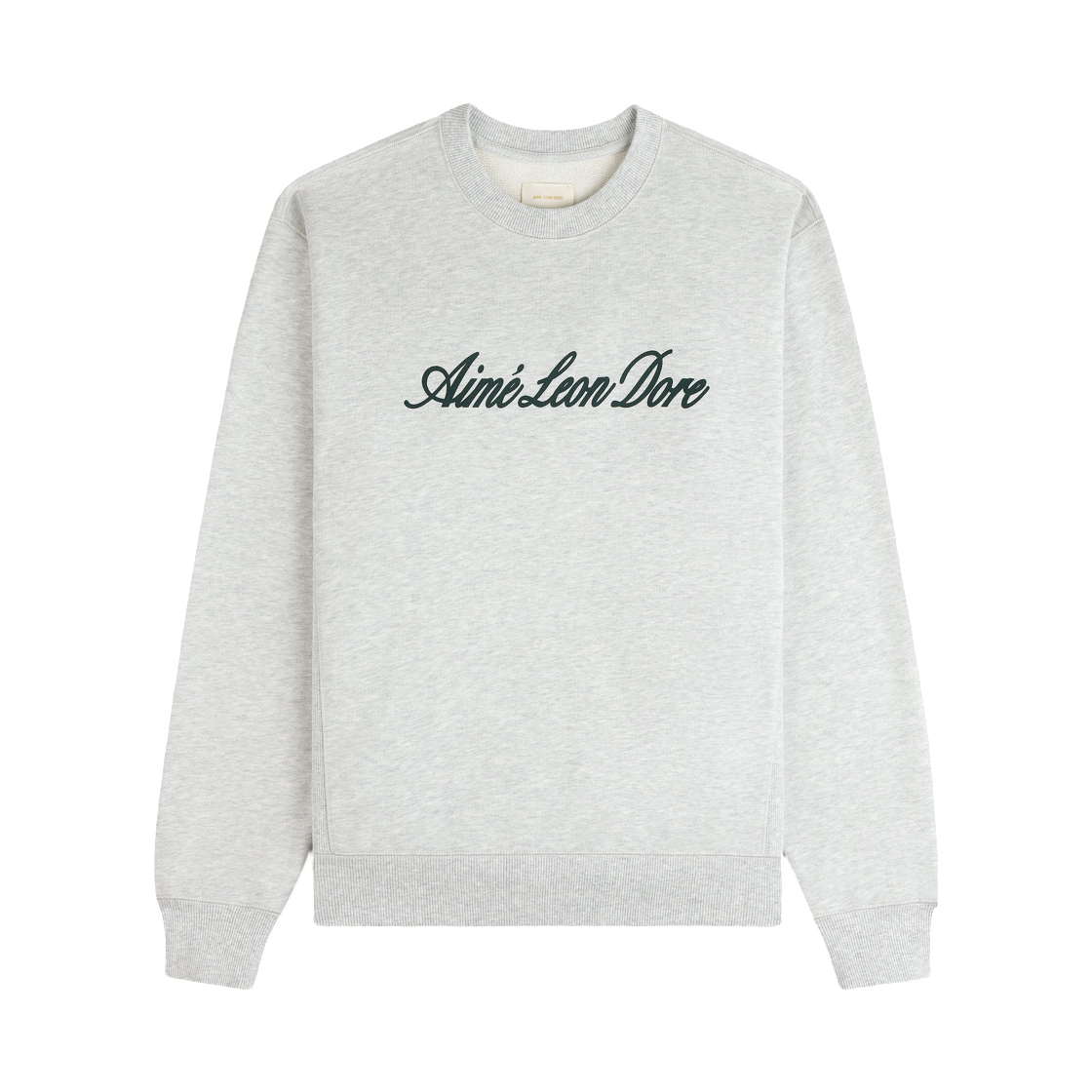 - Aime Leon Dore Vintage Script Crewneck Sweatshirt Silver Mix