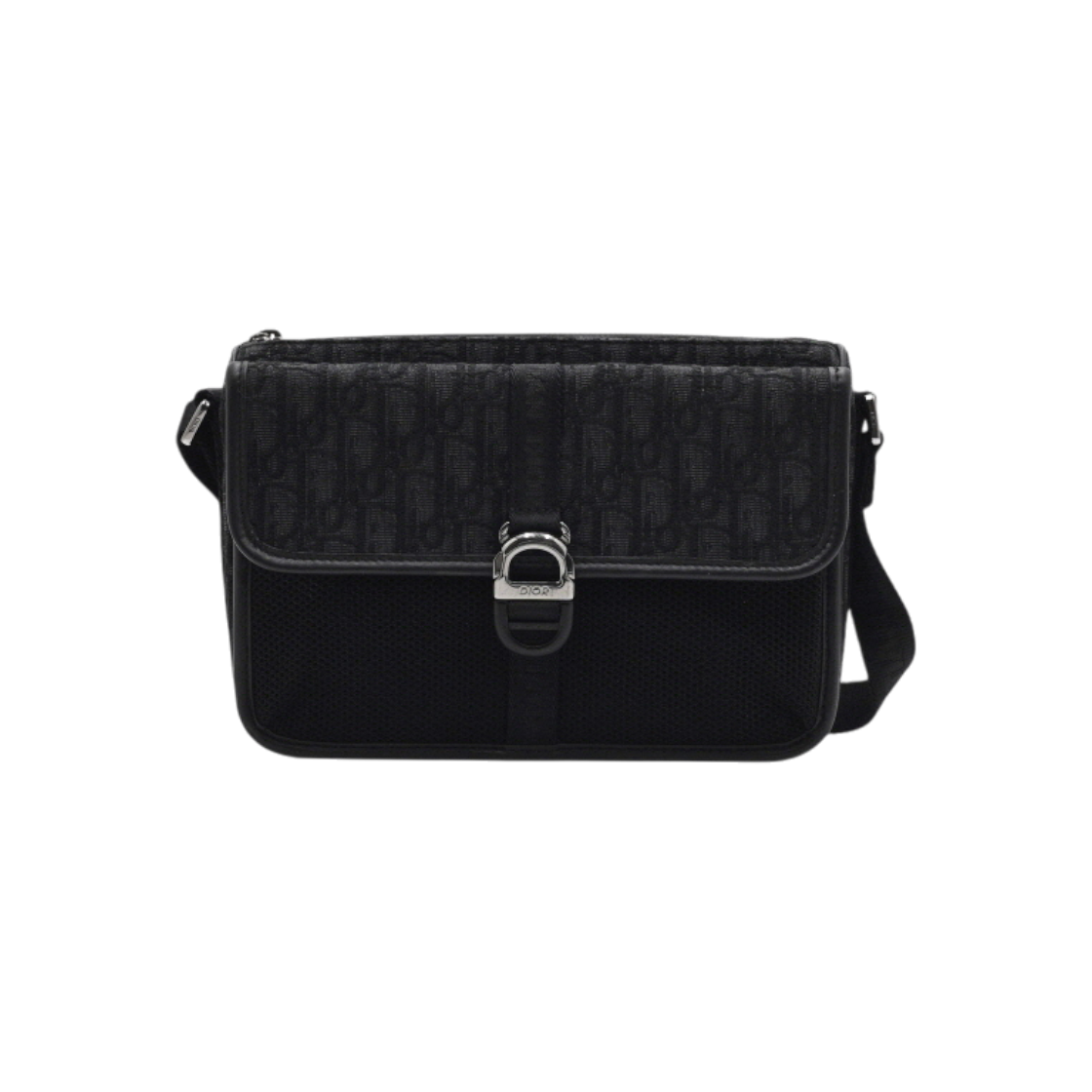 ITMD4SGADSNF Dior Black Oblique Flap Zip Men Shoulder Bag