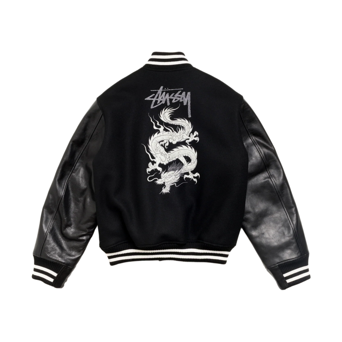 WRJ901100 Junya Watanabe x Stussy Varsity Jacket Black