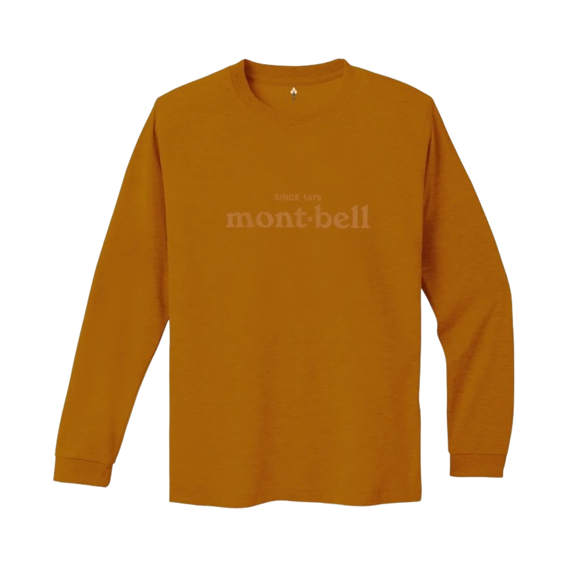 1114851 Montbell Wickron Embossed Logo Long Sleeve T-Shirt Brown