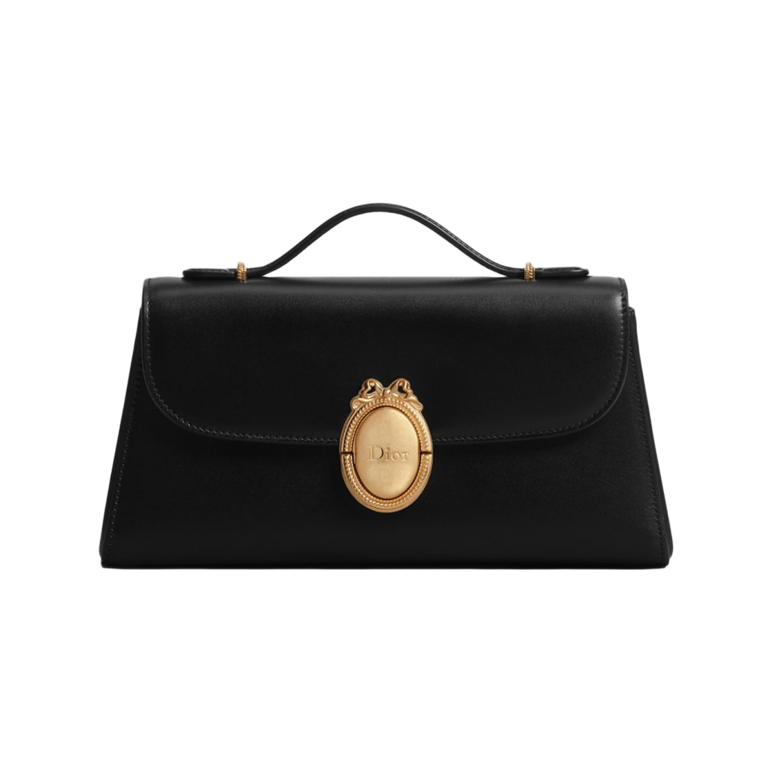 M3671QQFB-M900 Dior Medaillon Pouch Smooth Calfskin Black