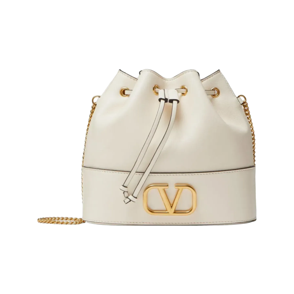 P0T83AWDI16 Valentino Vlogo Signature Bucket Bag Light Ivory