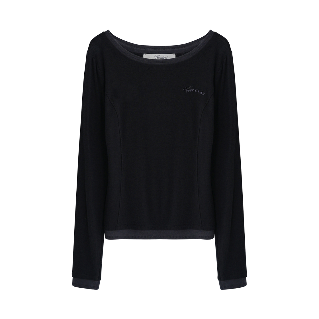 VV63TS01BK VIVACIOUS Hine Layered Wool Long Sleeve Black