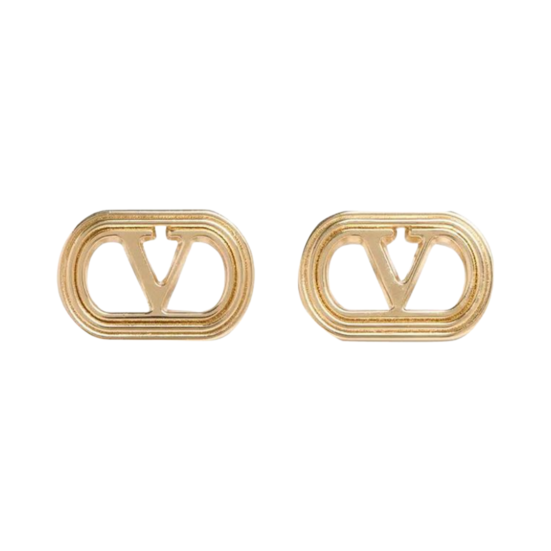 J0Y80METL01 Valentino Ovalette Stud Earrings Gold