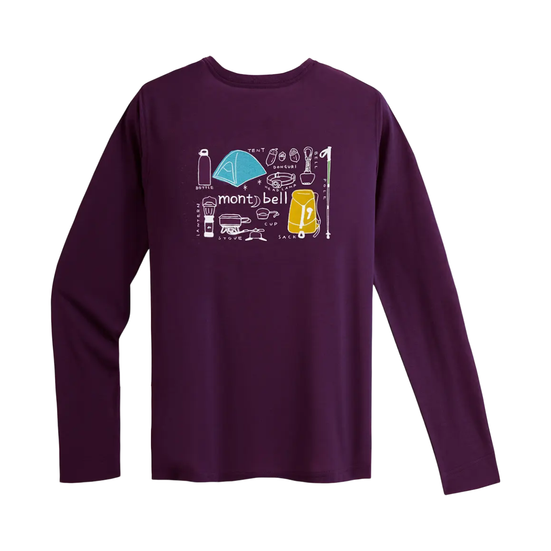 1114797 (W) Montbell Wickron Long Sleeve Mountain Gear T-Shirt Purple