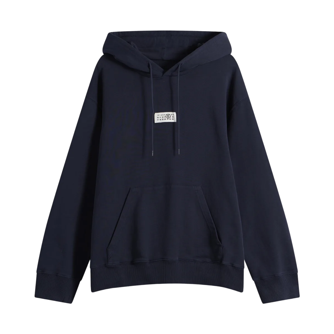 SH0GU0048M25025524 MM6 Maison Margiela Unbrushed Cotton Hoodie Blue Navy
