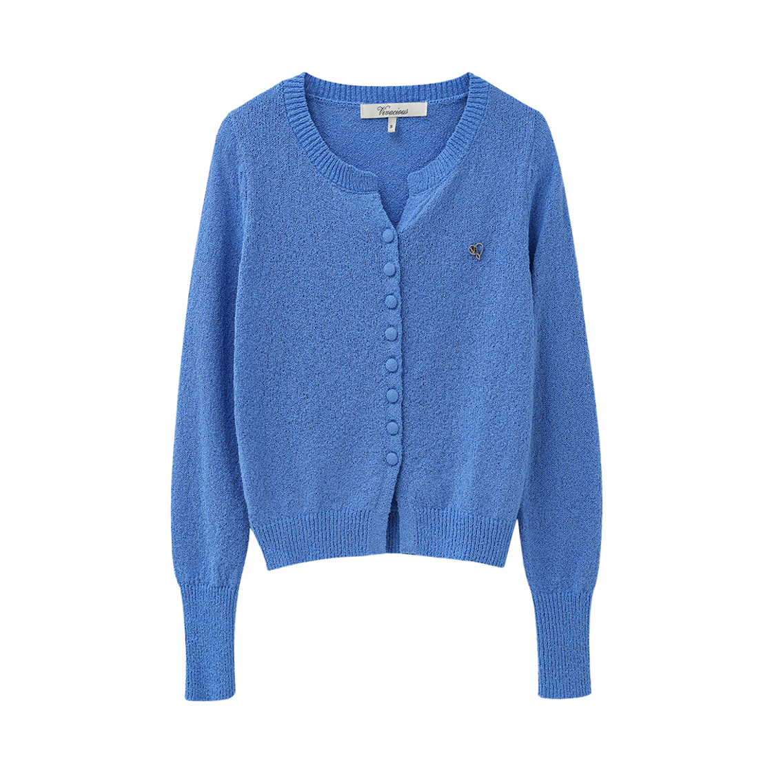 VV61KN01BL VIVACIOUS Ivresse Y-neck Button Knit CD BLUE