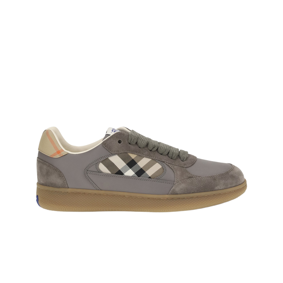 8127509 Burberry Terrace Leather Suede Sneakers Sand Grey