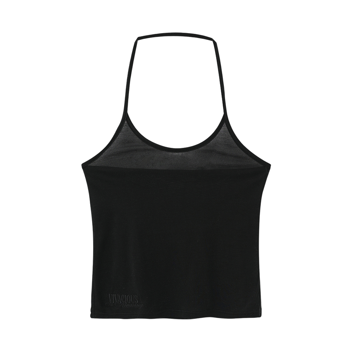 VV62TS08BK VIVACIOUS Bryn See-through Halter Sleeveless BLACK