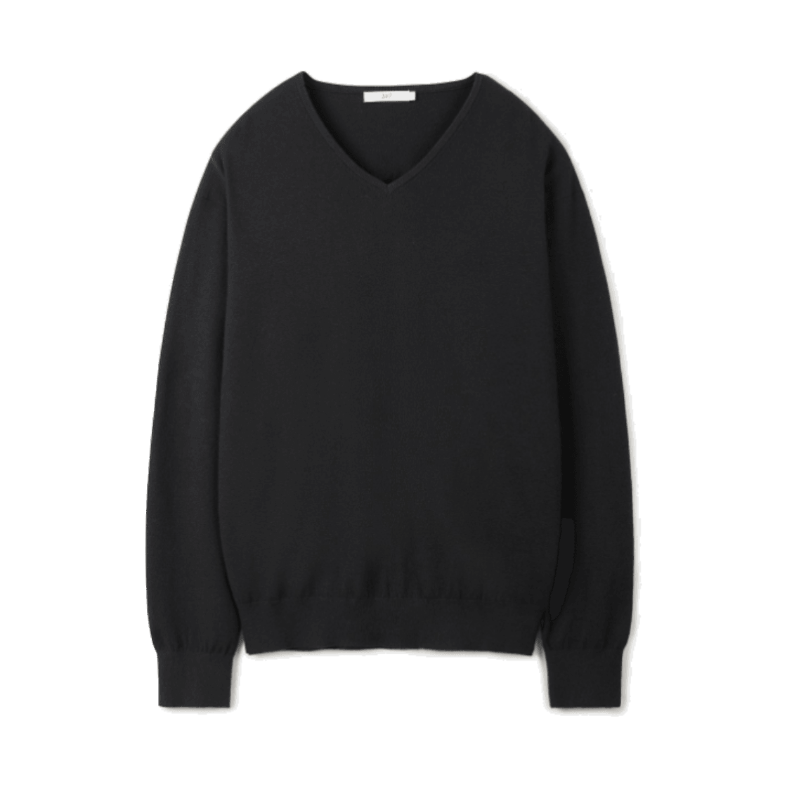 TMWAX26705BKX 24/7 series Fine Ribbed V-neck 12GG Knit Black