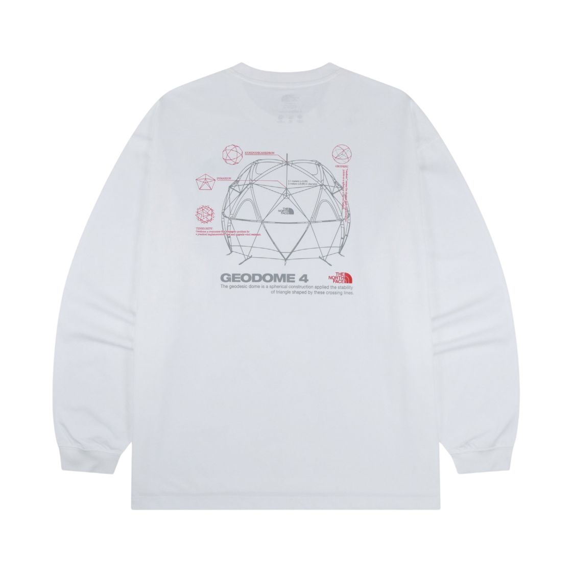 NT7TS01K The North Face Geodome L/S R/Tee WHT