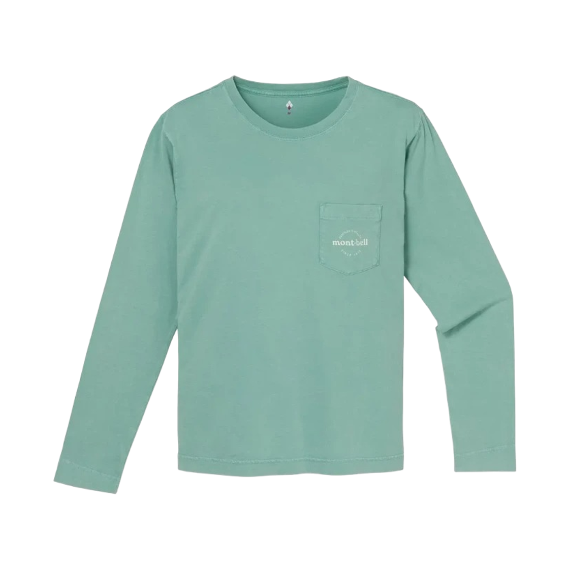 2104799 (W) Montbell Washed Out Cotton Long Sleeve T-Shirt Blue Green