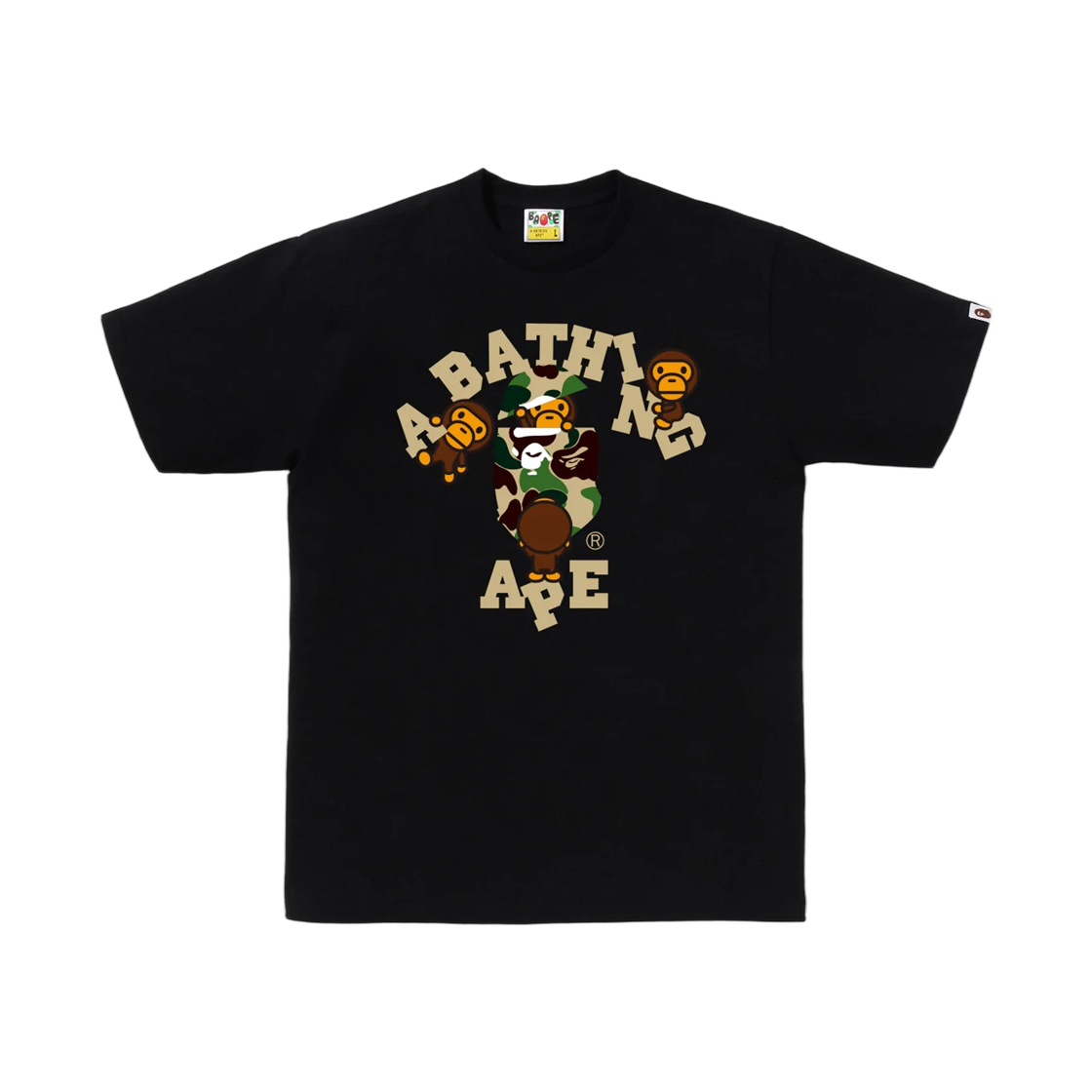 - BAPE ABC Camo College Milo T-Shirt Black Green