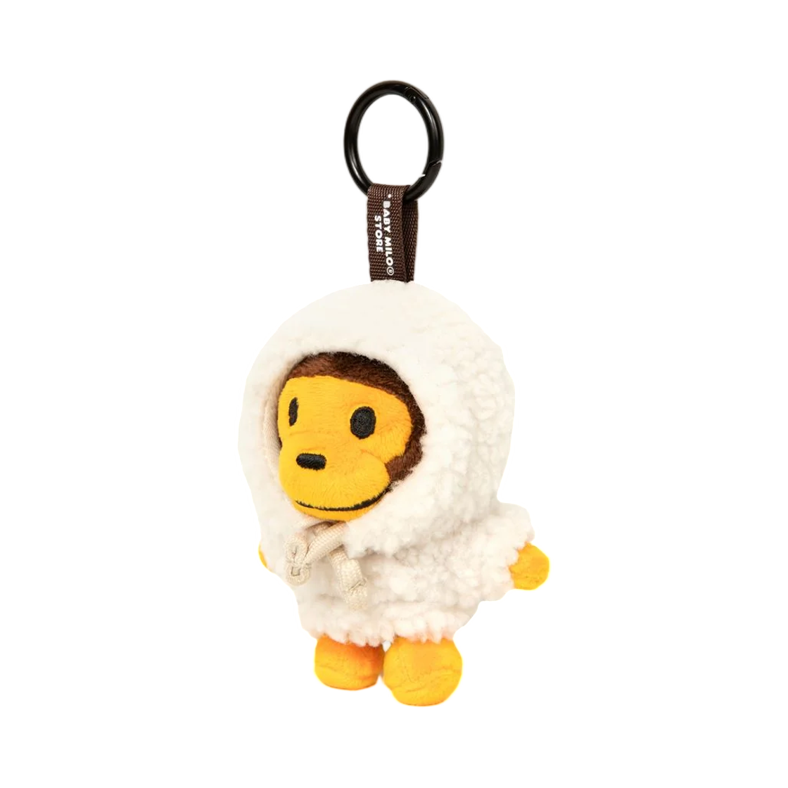 베이프 베이비 마일로 후드 플러시 인형 키체인 10cm 아이보리(BAPE Baby Milo Hoodie Plush Doll Keychain 10cm Ivory) - 2