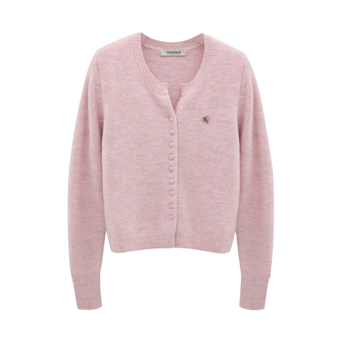VV53KN04PK VIVACIOUS Elan Round Button Knit Cd Pink