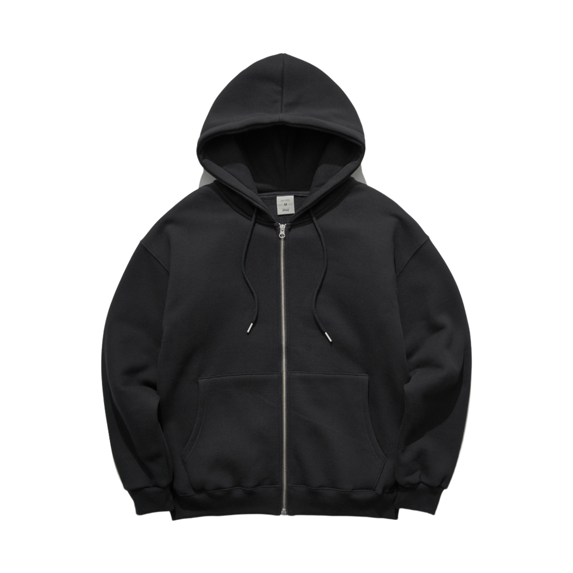 SJHD1280_black_k FP142 Two Way Essential Hood Zip-Up Black SJHD1280