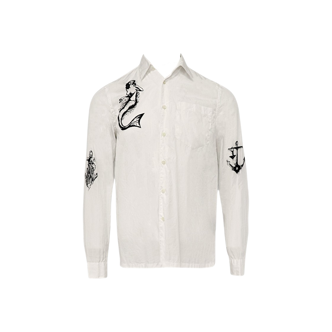 ITVF2LEMR2D4 Prada Triangle Logo Cotton Shirt