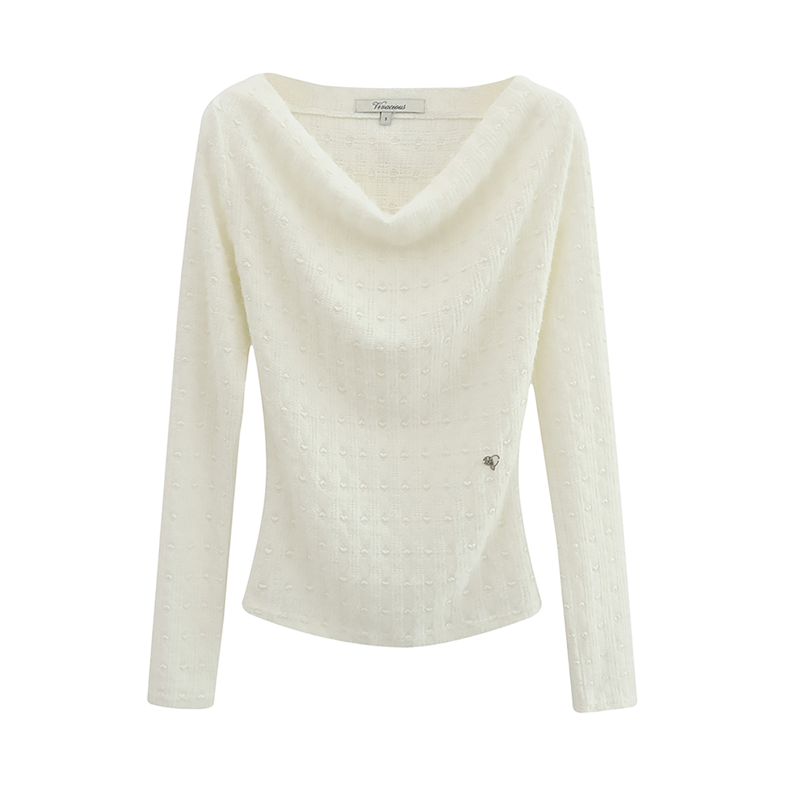 VV54TS04IV VIVACIOUS Diane Drape Knit Tee Ivory