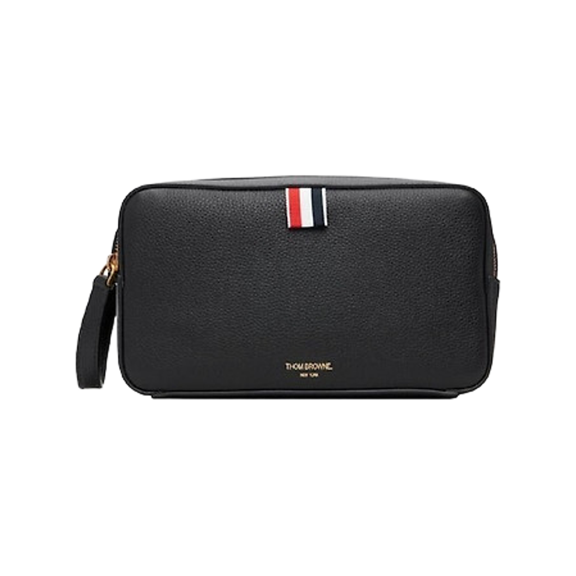 MAC042A-L0105-001 Thom Browne Soft Pebble Grain Wash Bag Black