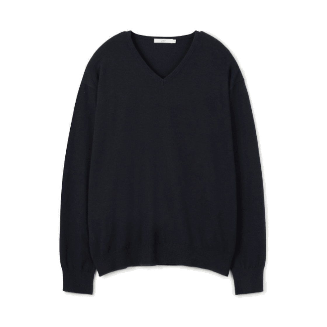 24/7 시리즈 파인 리브드 브이넥 12GG 니트 다크 네이비(24/7 series Fine Ribbed V-neck 12GG Knit Dark Navy)