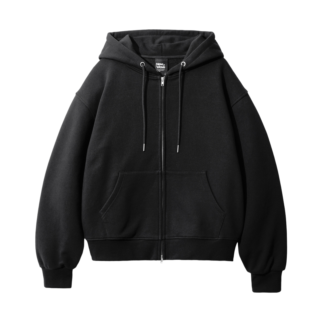 SJHD1535_black_291 FP142 New Wave Crop Hoodie Zip-Up Black SJHD1535