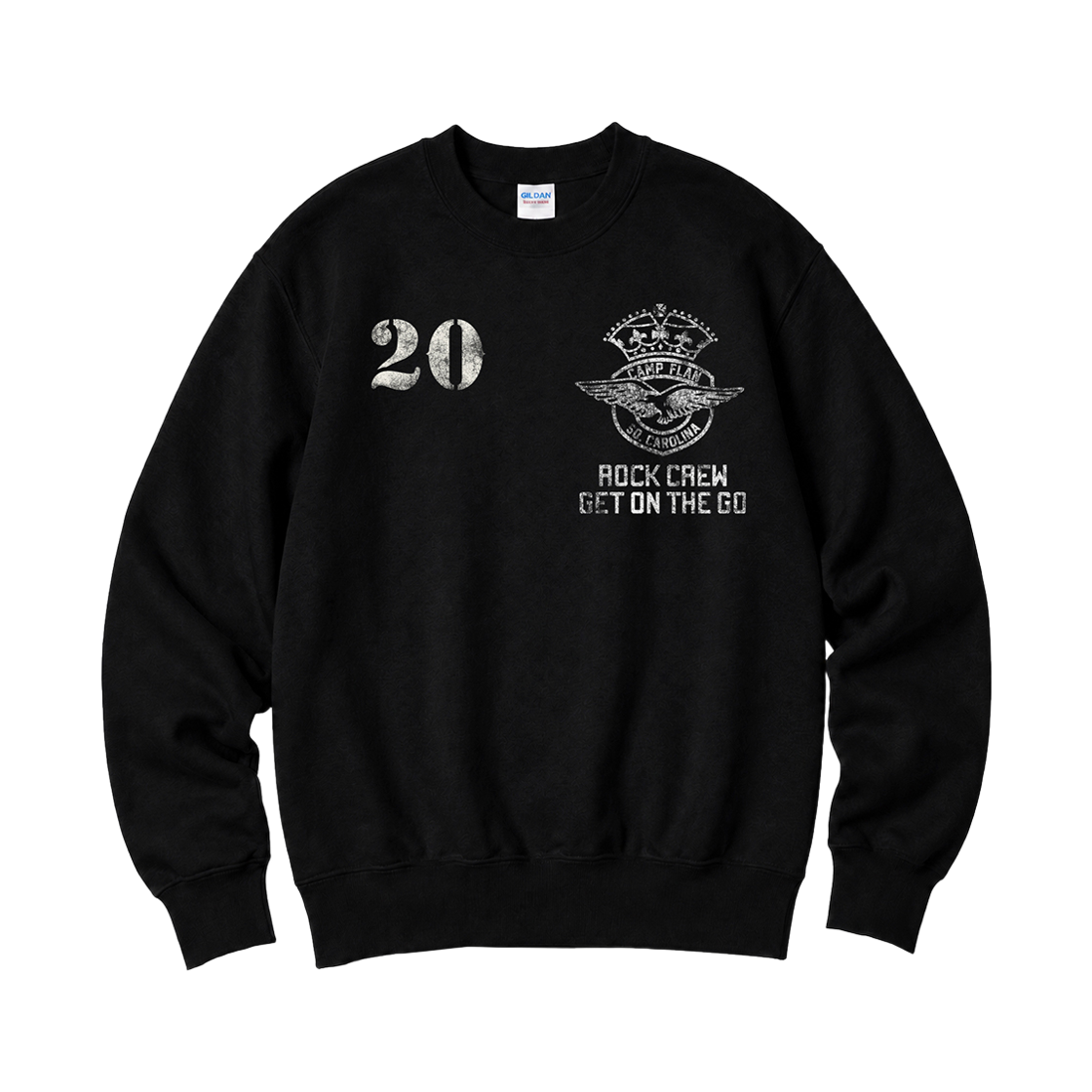 88000_copy Gildan X Vintage Collection ROCK CREW Crewneck Sweat shirt Black