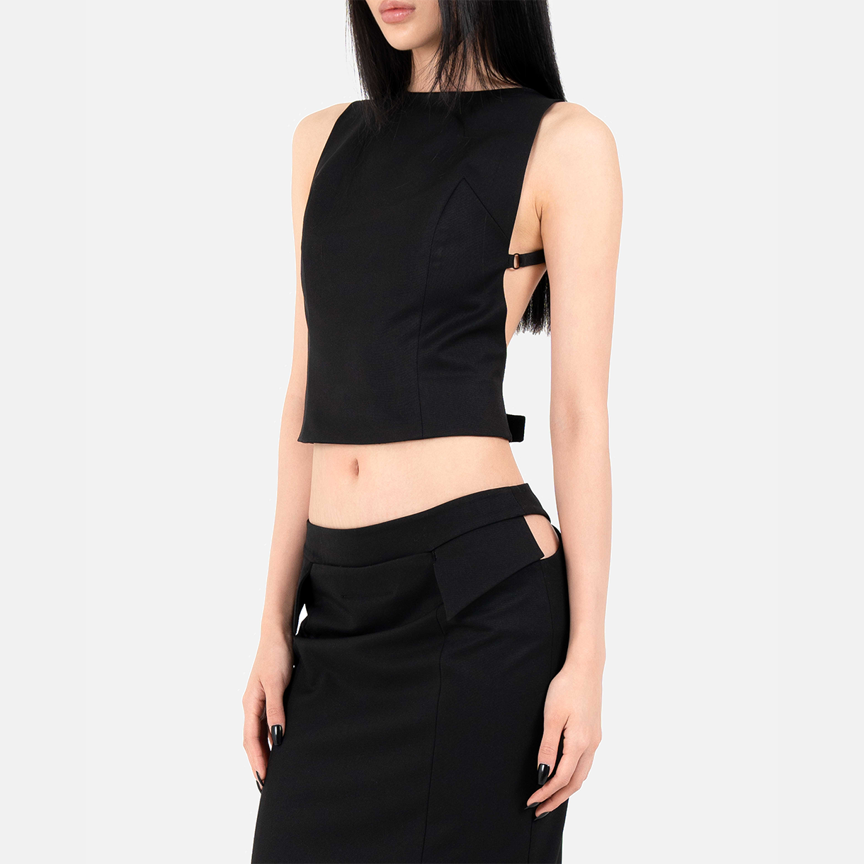 트루엘 오픈 백 탑 블랙(Trooel Open Back Top Black) - 4